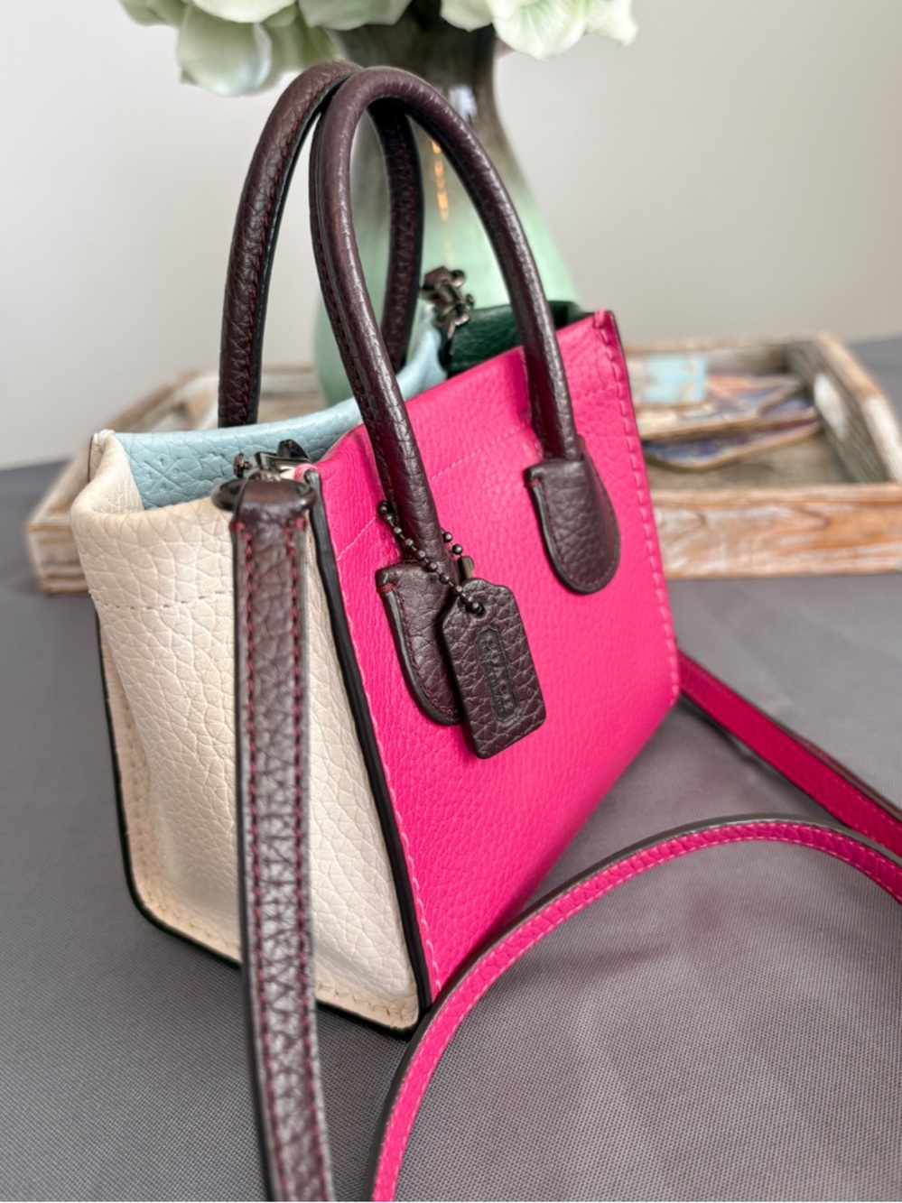 Coach Cashin Carry Mini Colourblock Pebble Leather Crossbody-Practically Perfect